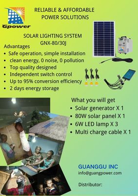 Λίθιου μπαταριών SHS αγροτικό σύστημα φωτισμού ηλιακών συστημάτων 80W ηλιακό